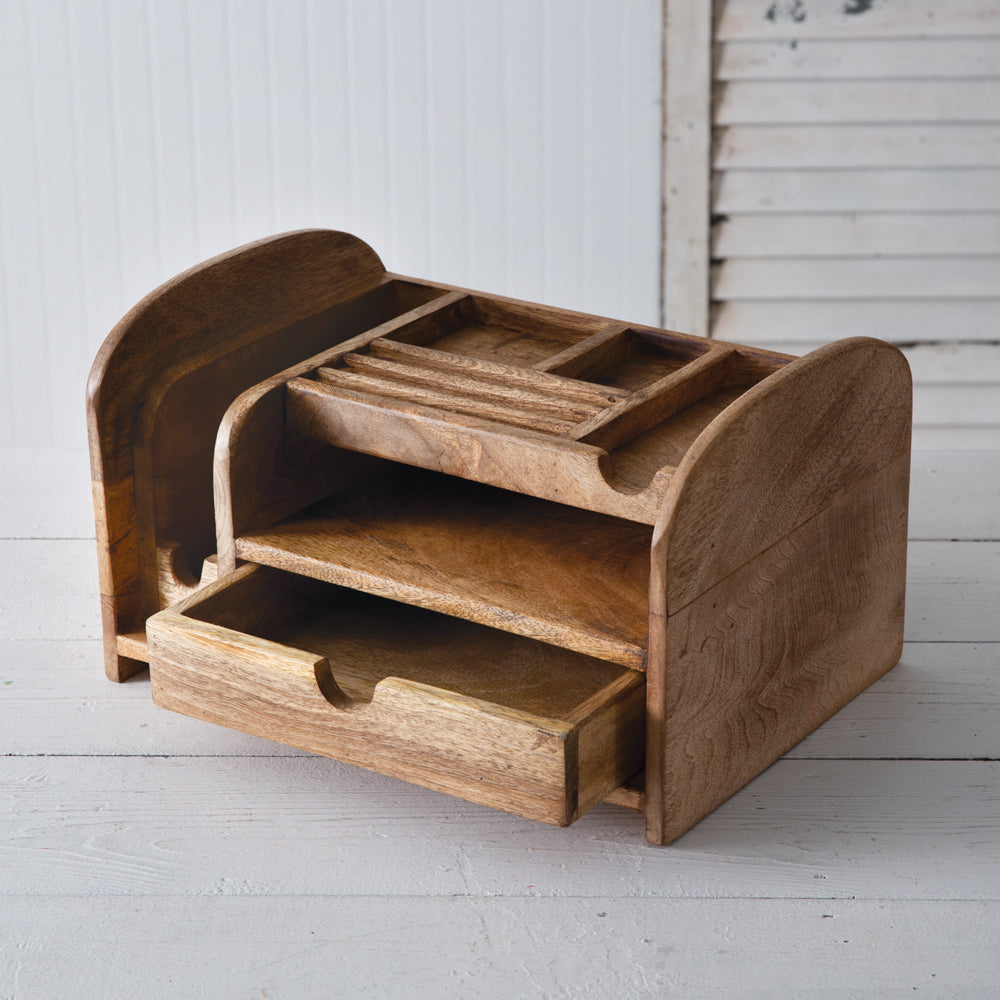 Wood Desk Organizer - Bombay Mercantile