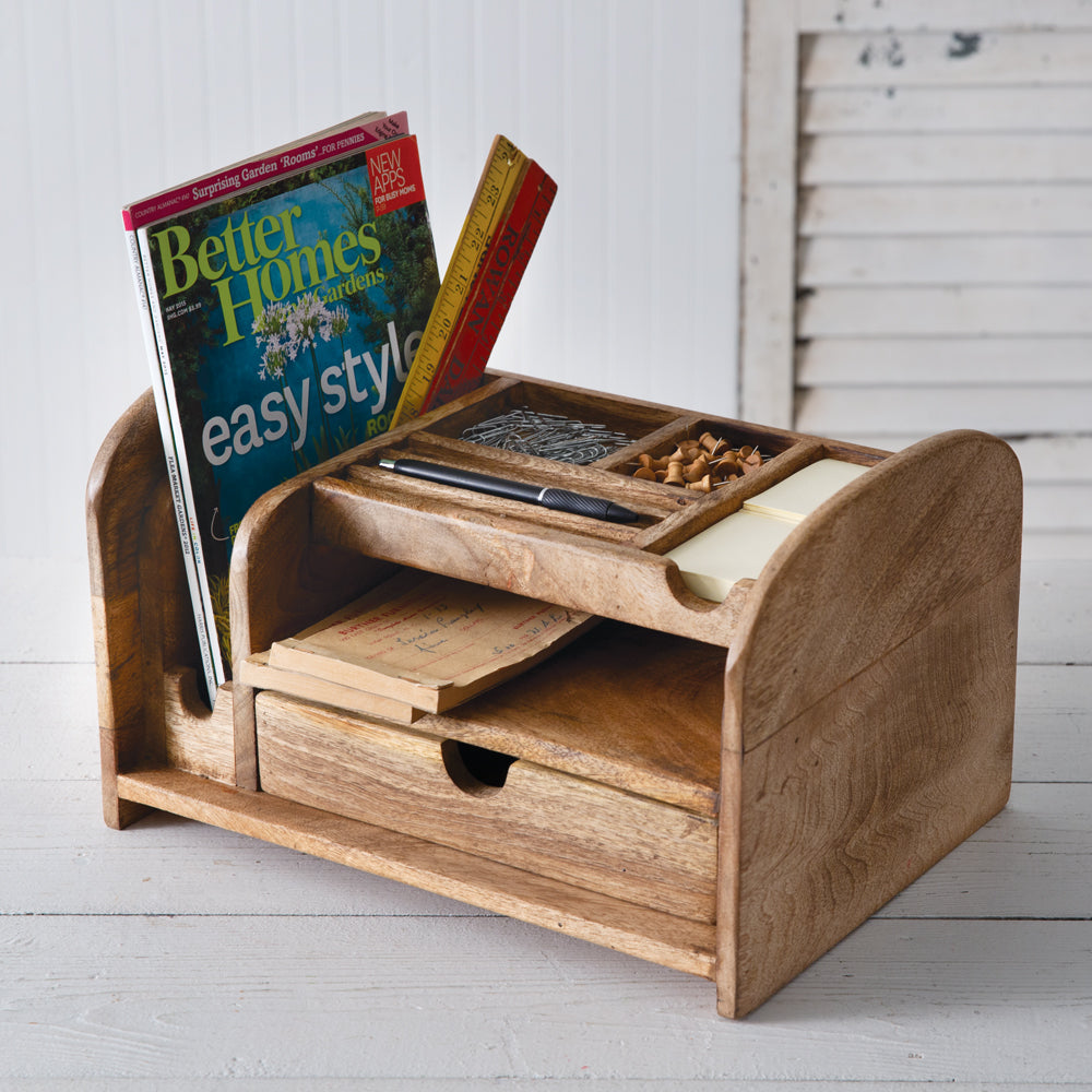 Wood Desk Organizer - Bombay Mercantile
