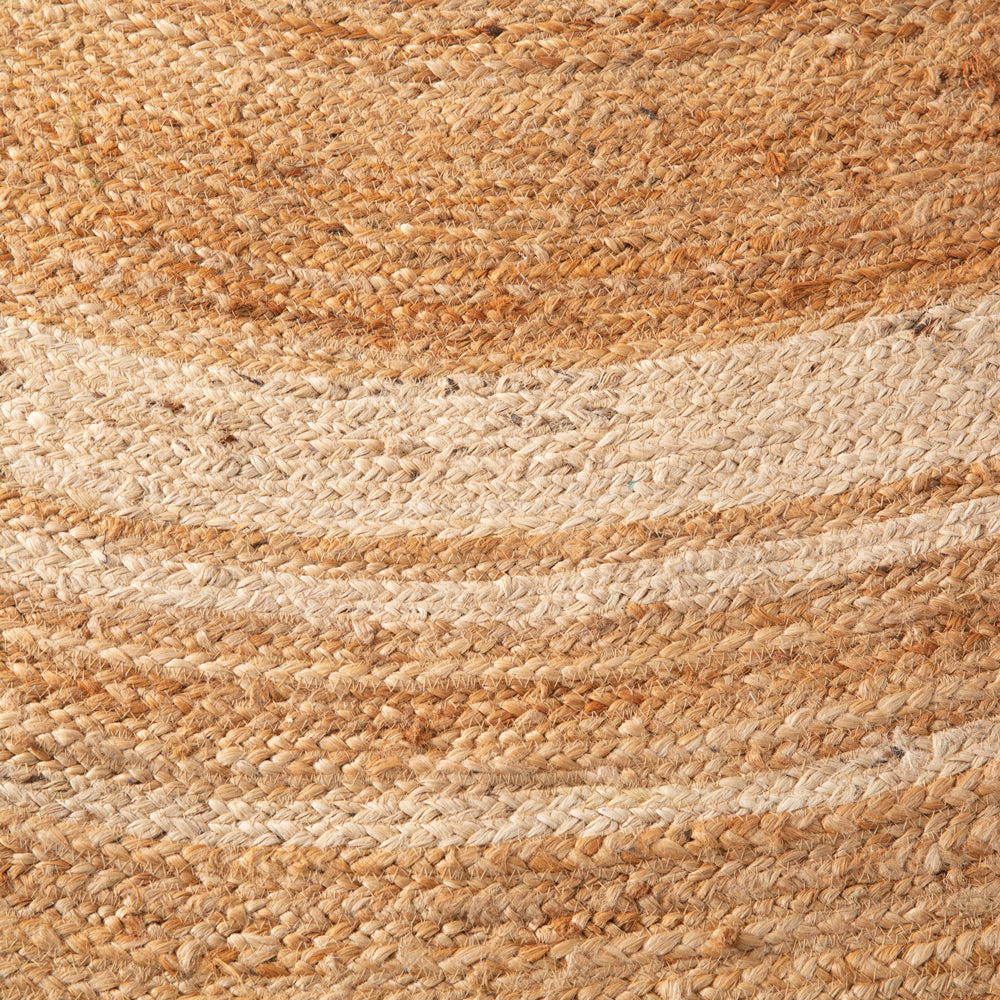 Natural and Ivory Round Jute Rug - Bombay Mercantile