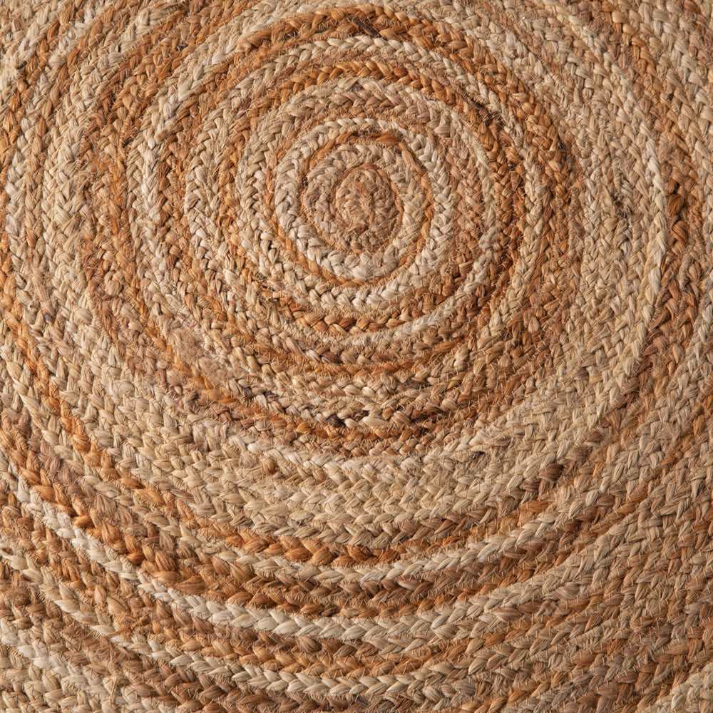 Natural and Ivory Swirl Jute Rug - Bombay Mercantile