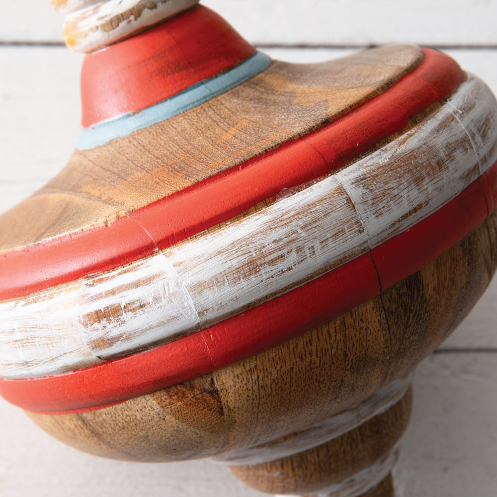 Set of Two Decorative Wood Tops - Bombay Mercantile