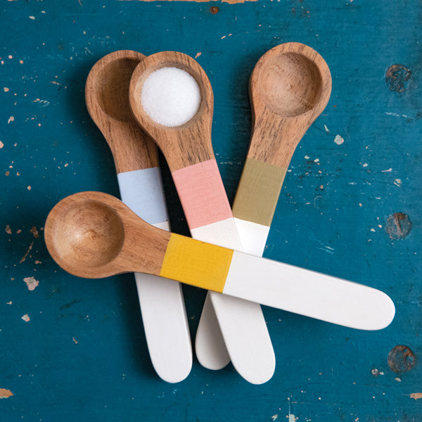 Set of Four Wooden Teaspoons - Set of 4 - Bombay Mercantile
