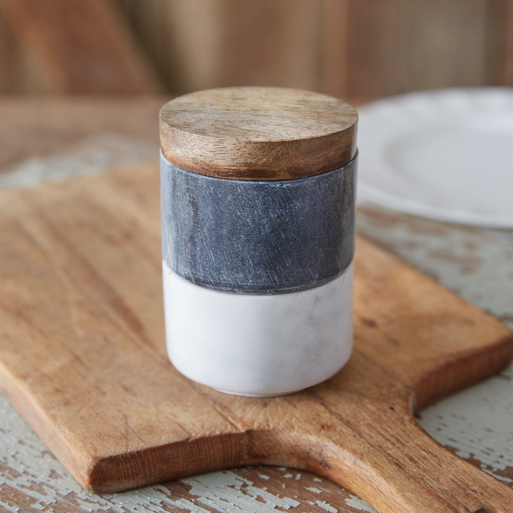 Marble Salt and Pepper Pinch Pots - Bombay Mercantile