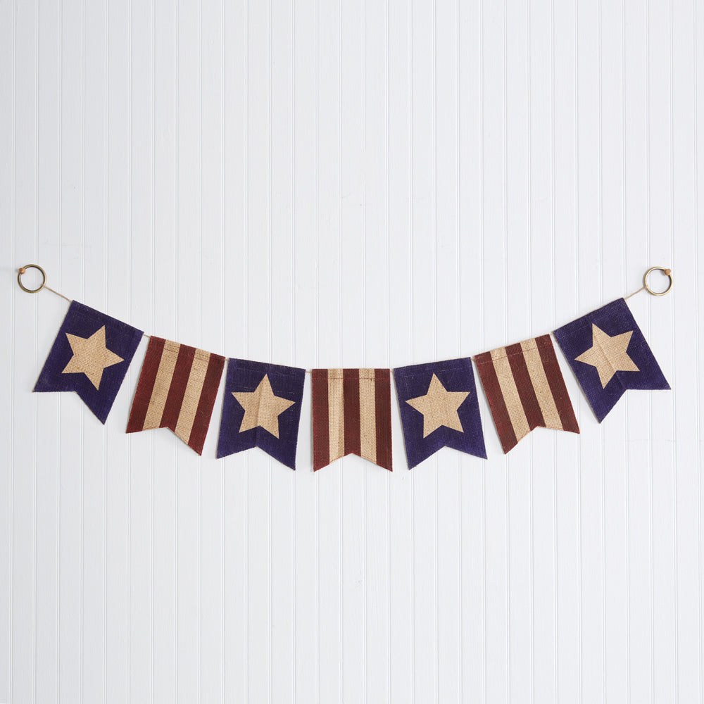 Americana Burlap Banner - Bombay Mercantile