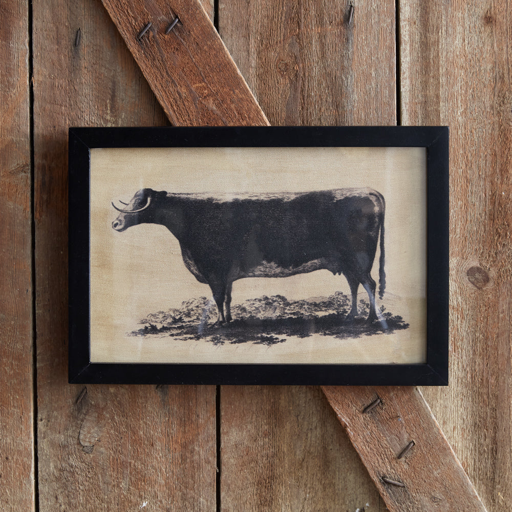 Homestead Framed Canvas - Bull - Bombay Mercantile