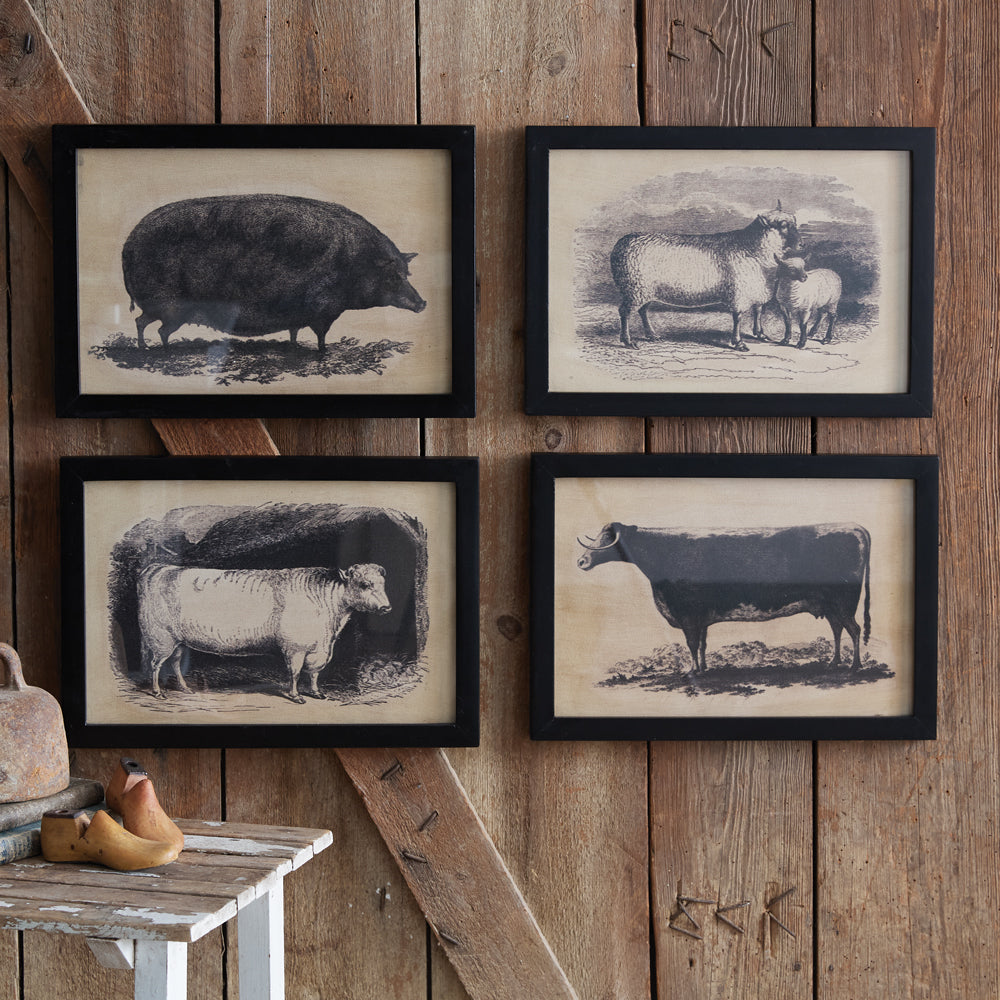 Homestead Framed Canvas - Cow - Bombay Mercantile