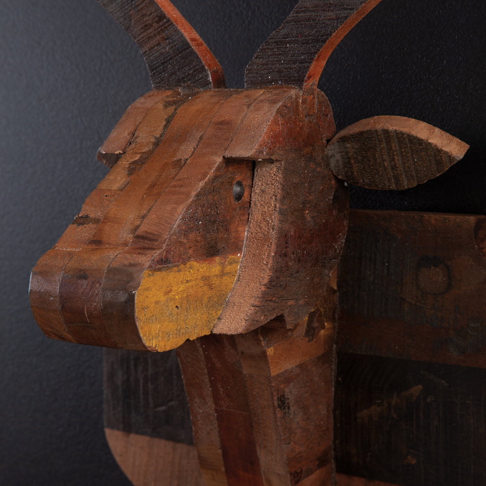 Wood Deer Head Mount - Bombay Mercantile