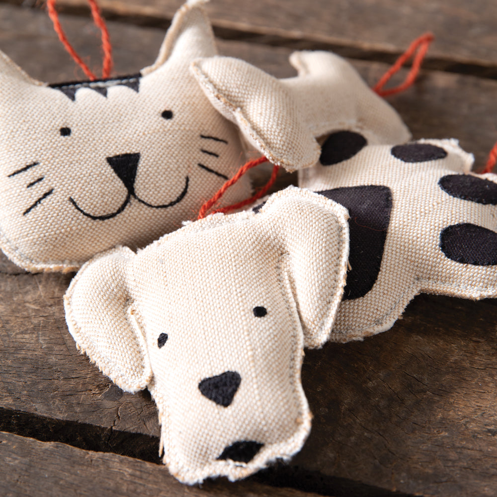 Pet Shapes Fabric Ornaments - Bombay Mercantile