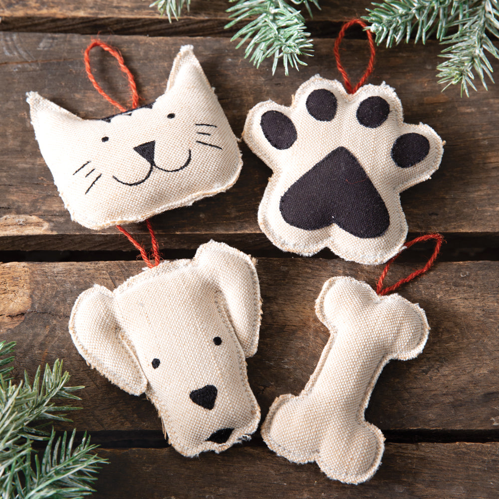 Pet Shapes Fabric Ornaments - Bombay Mercantile