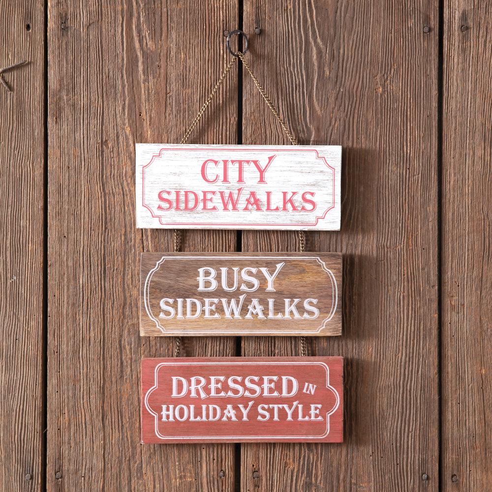 City Sidewalks Busy Sidewalks Hanging Sign - Bombay Mercantile