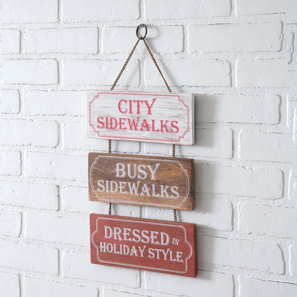City Sidewalks Busy Sidewalks Hanging Sign - Bombay Mercantile