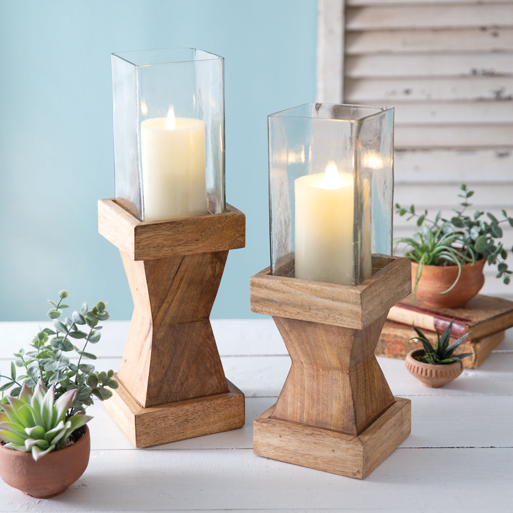 Set of Two Finnigan Pillar Candle Holders - Bombay Mercantile