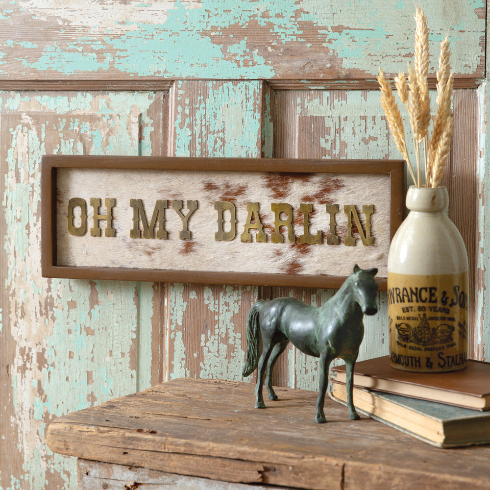 Oh My Darlin' Cowhide Wall Decor - Bombay Mercantile
