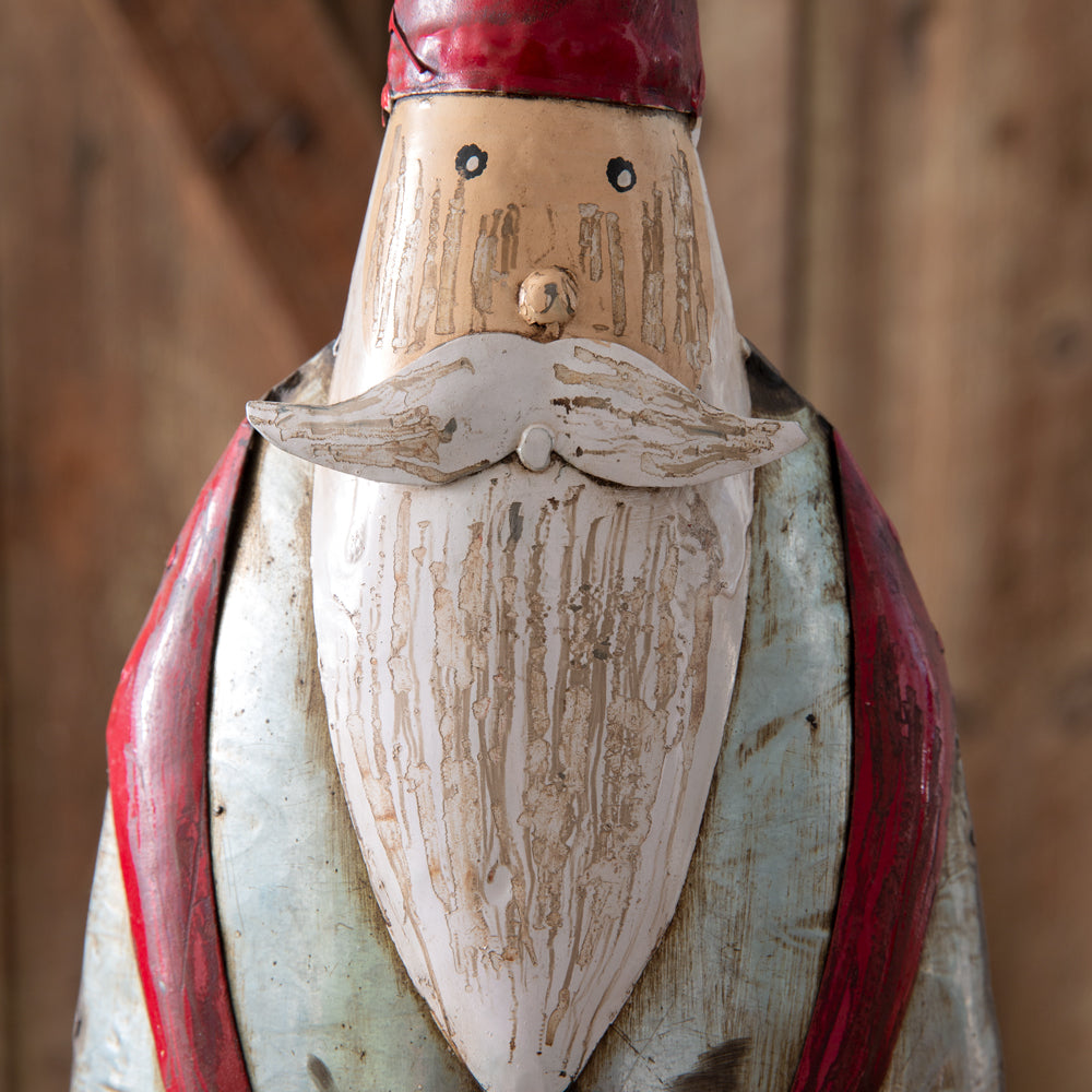 Set of Two Metal Santa Gnomes - Bombay Mercantile