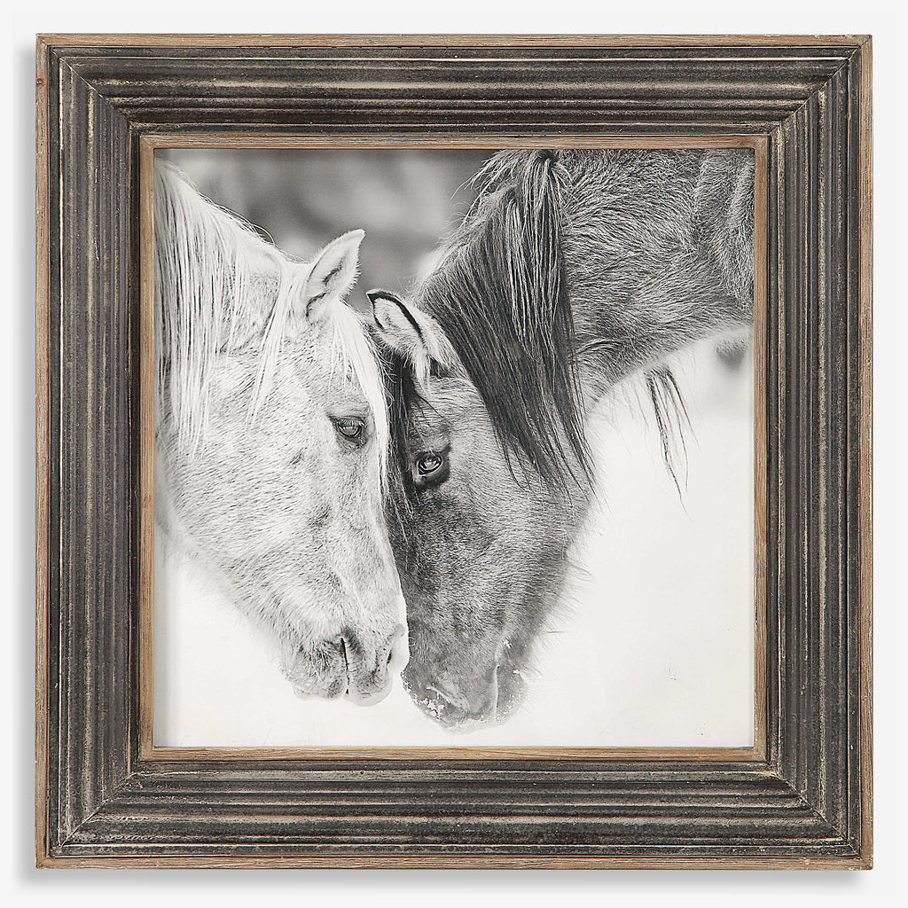 Custom Black And White Horses Print - Bombay Mercantile