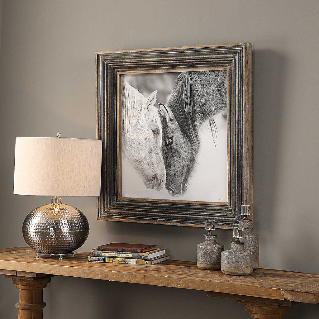 Custom Black And White Horses Print - Bombay Mercantile