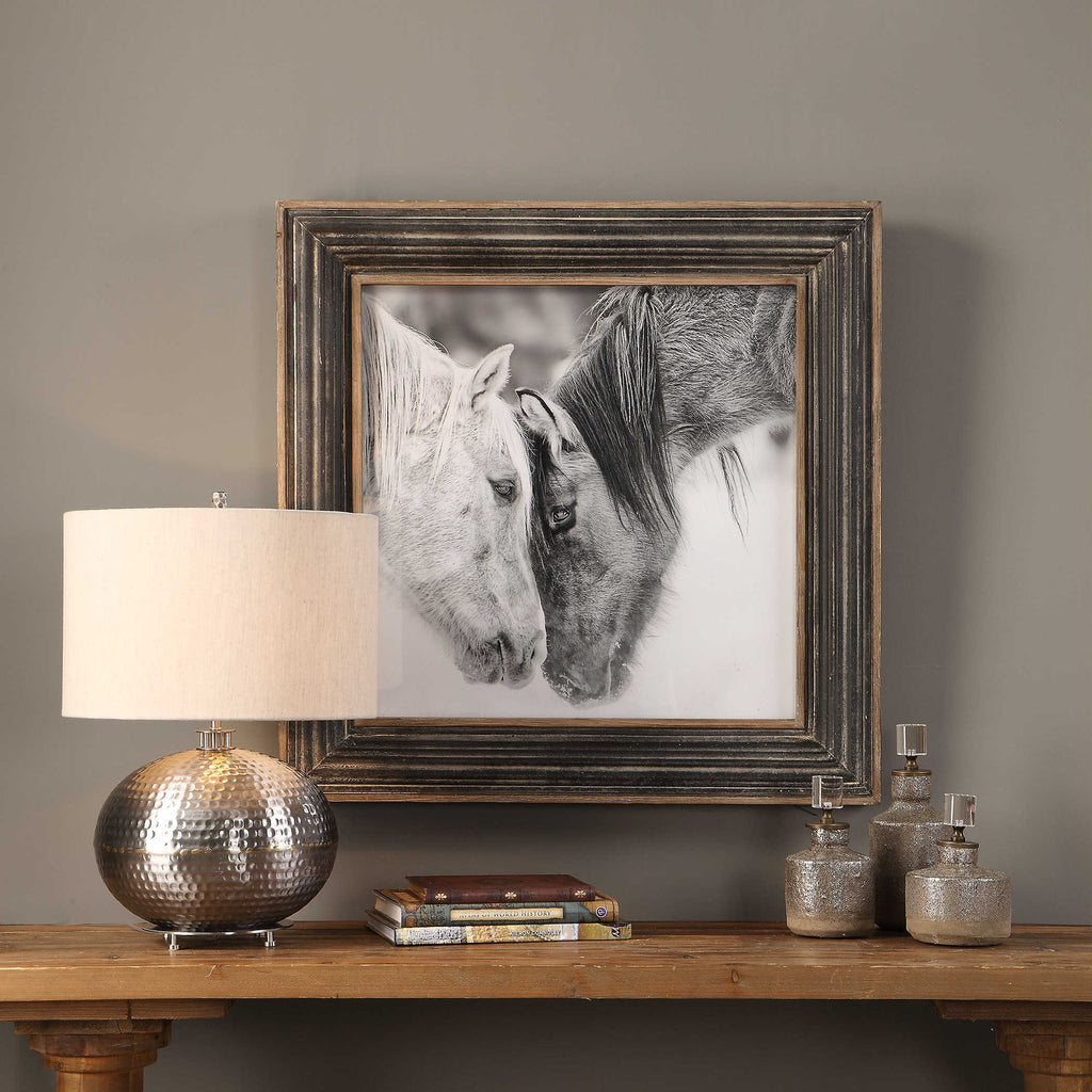 Custom Black And White Horses Print - Bombay Mercantile