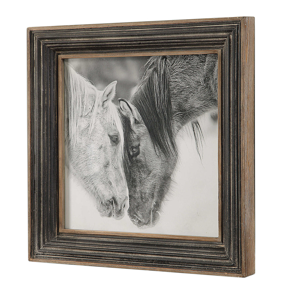 Custom Black And White Horses Print - Bombay Mercantile
