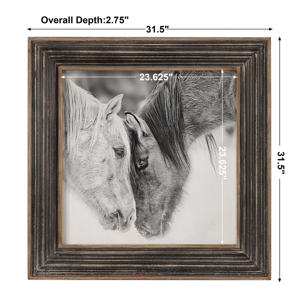 Custom Black And White Horses Print - Bombay Mercantile