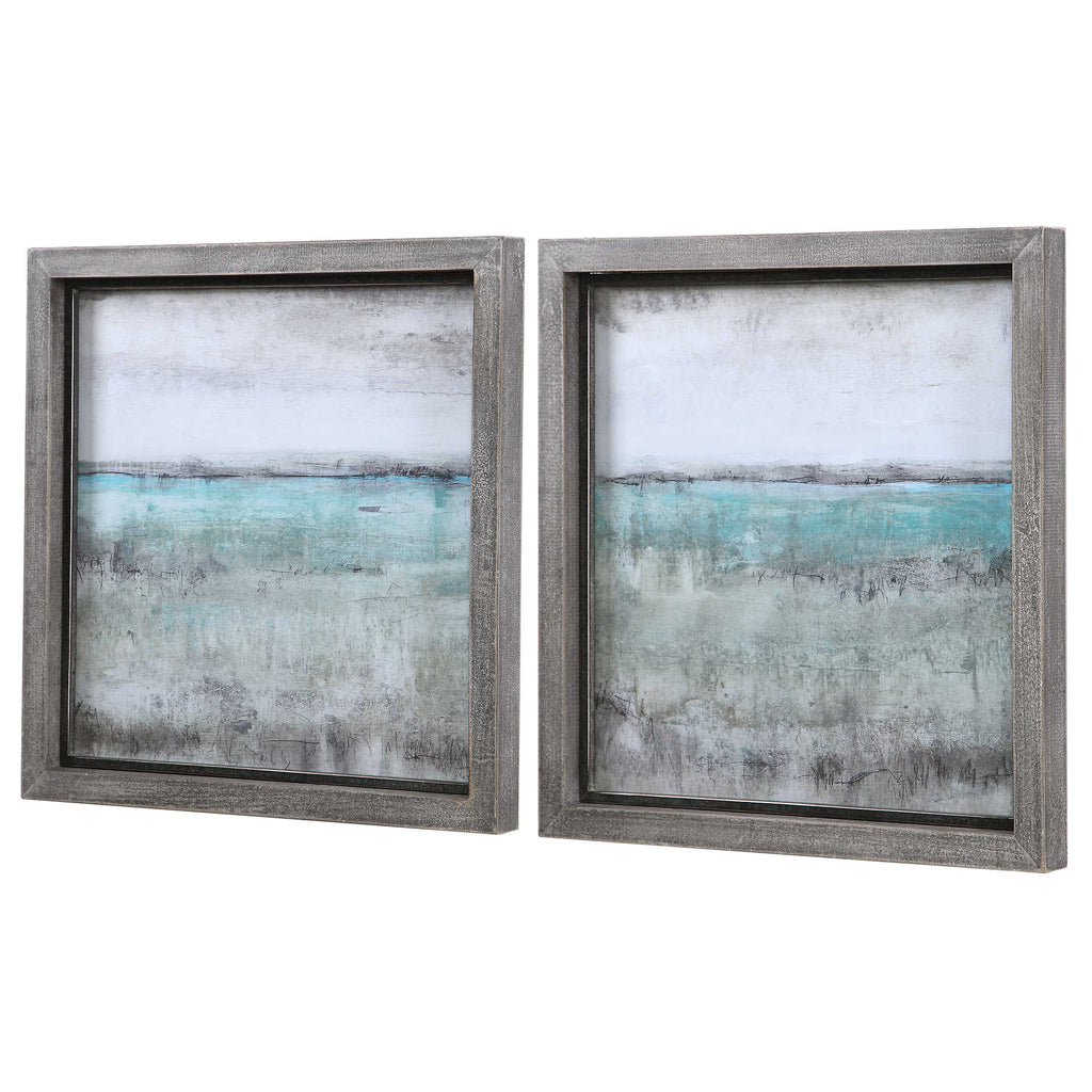 Aqua Horizon Framed Prints, Set of 2 - Bombay Mercantile