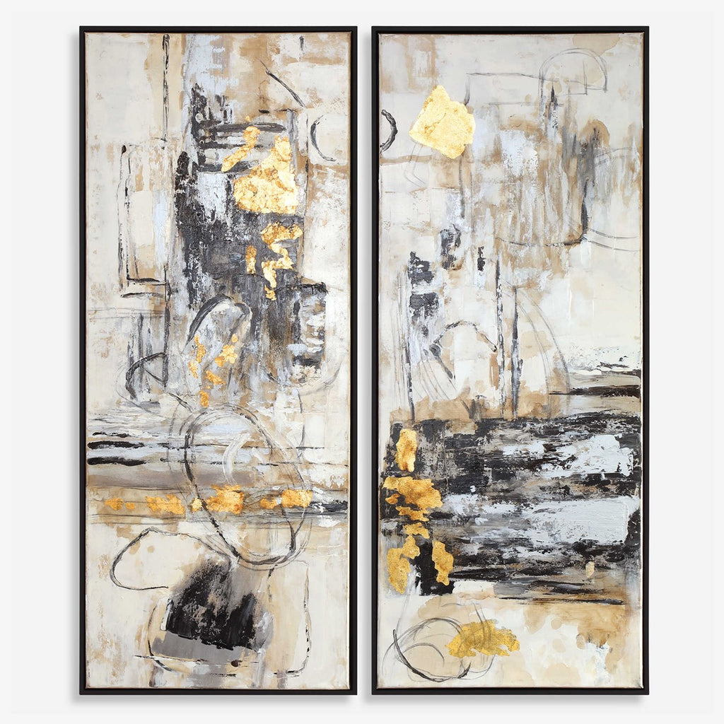 Life Scenes Abstract Art Set of 2 - Bombay Mercantile