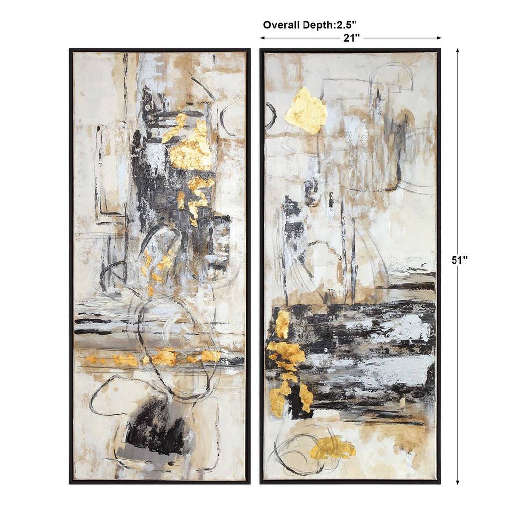 Life Scenes Abstract Art Set of 2 - Bombay Mercantile