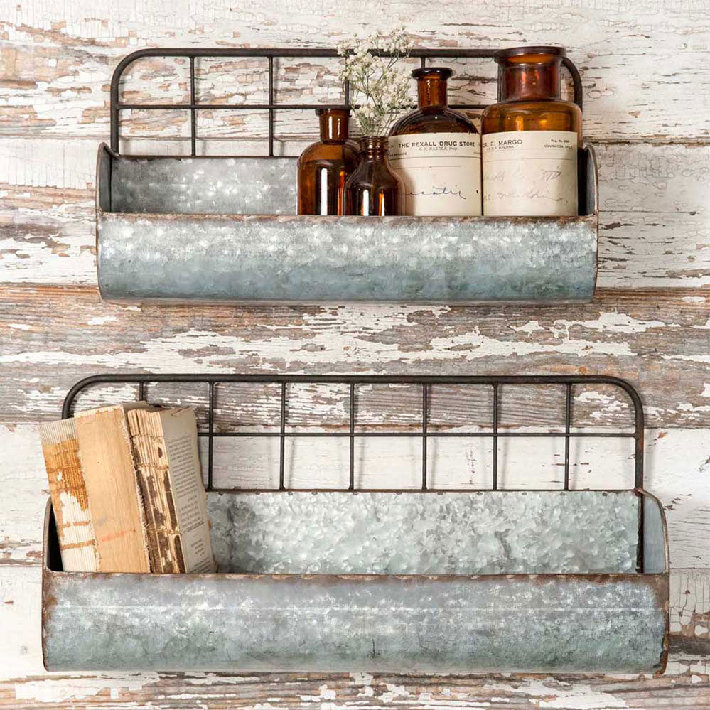 Set of Two Wire Back Wall Bins - Bombay Mercantile