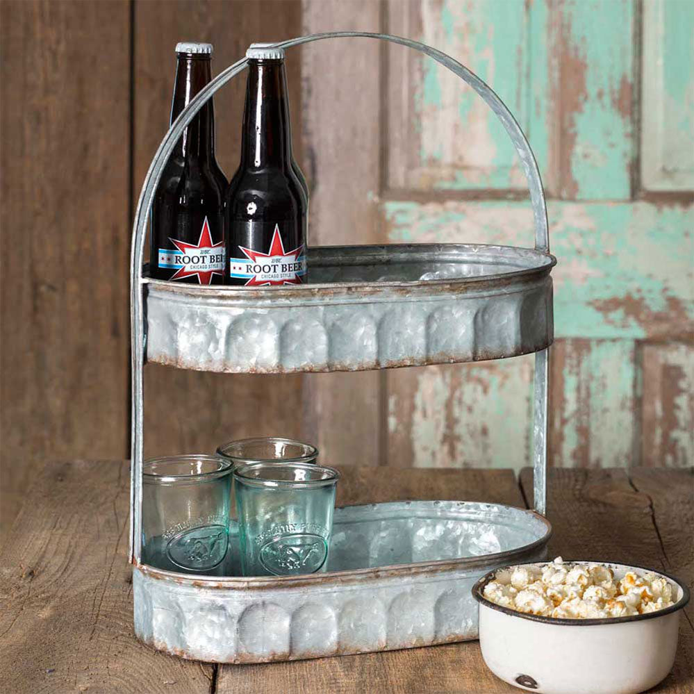 Two-Tiered Corrugated Oval Tray - Bombay Mercantile