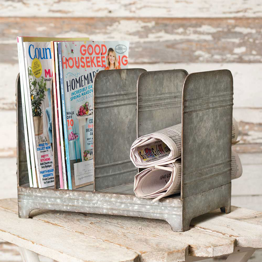 Galvanized Magazine Rack - Bombay Mercantile