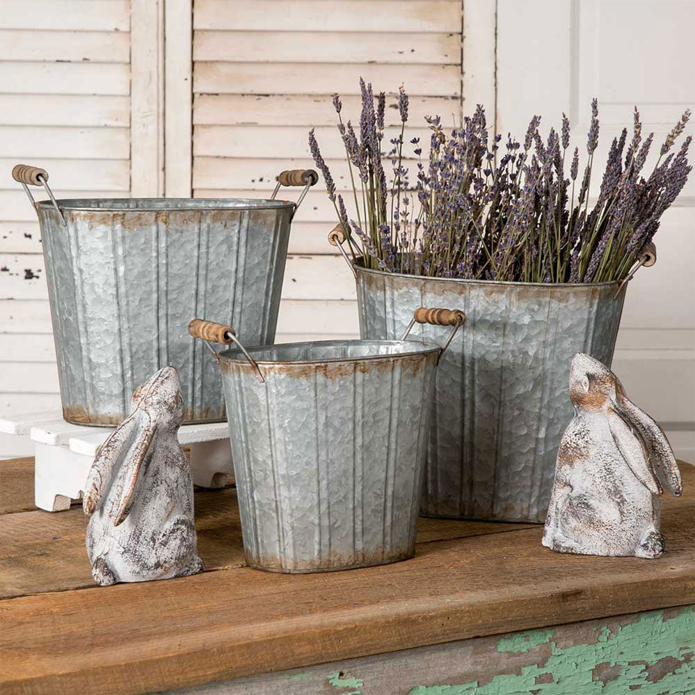 Set of Three Tapered Oval Pail - Bombay Mercantile