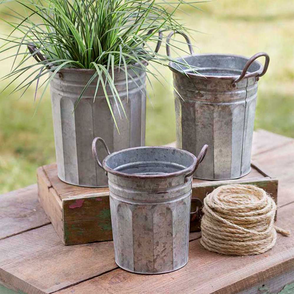 Set of Three Tall Garden Pails - Bombay Mercantile