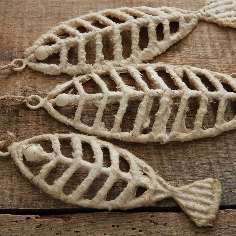 Set of Three Textured Fishbones - Bombay Mercantile