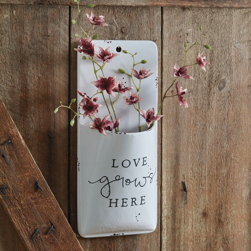 Love Grows Here Wall Pocket - Bombay Mercantile