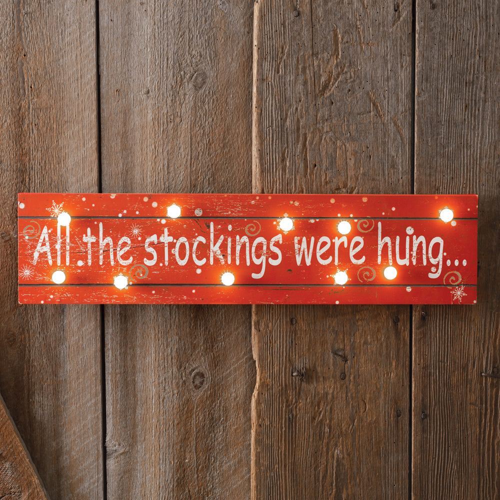 All The Stockings Were Hung Marquee Sign - Bombay Mercantile