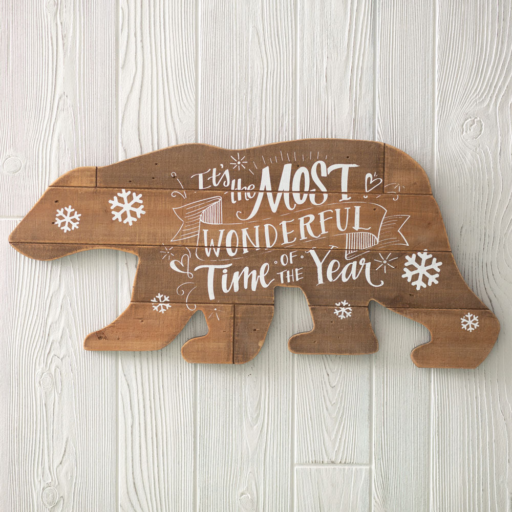 Wonderful Time Of The Year Bear Sign - Bombay Mercantile