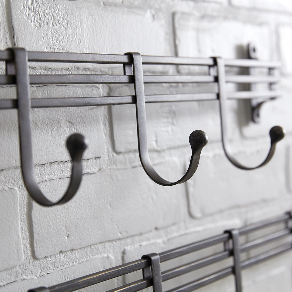 Set of Two Iron Wall Mounted Coat Racks - Bombay Mercantile