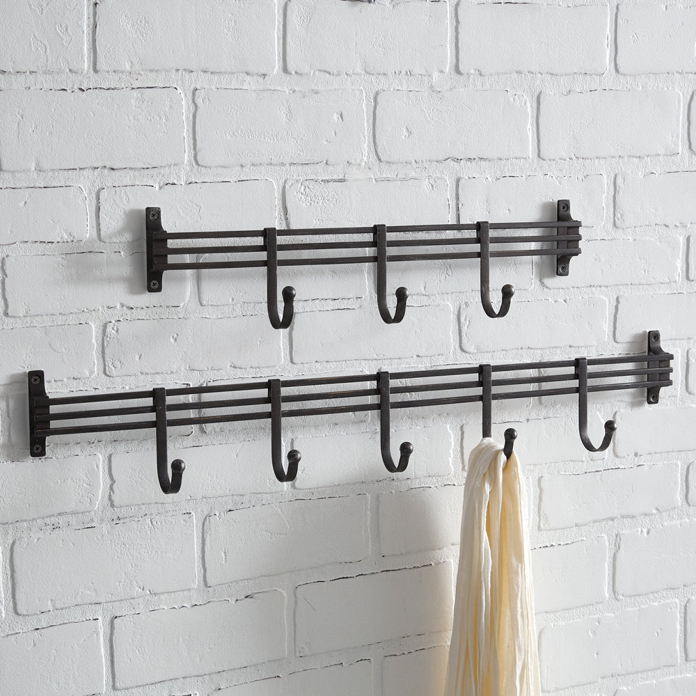 Set of Two Iron Wall Mounted Coat Racks - Bombay Mercantile