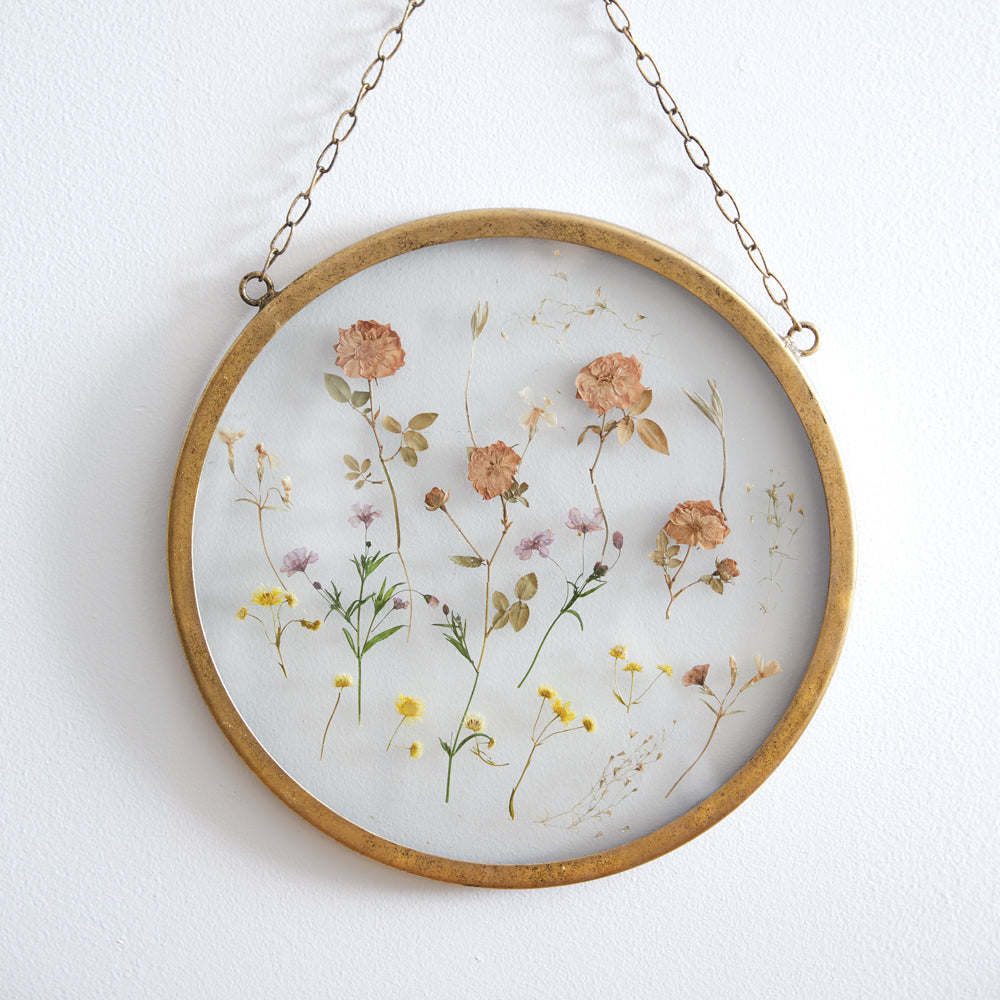 Gold Circle Botanical Wall Decor - Bombay Mercantile