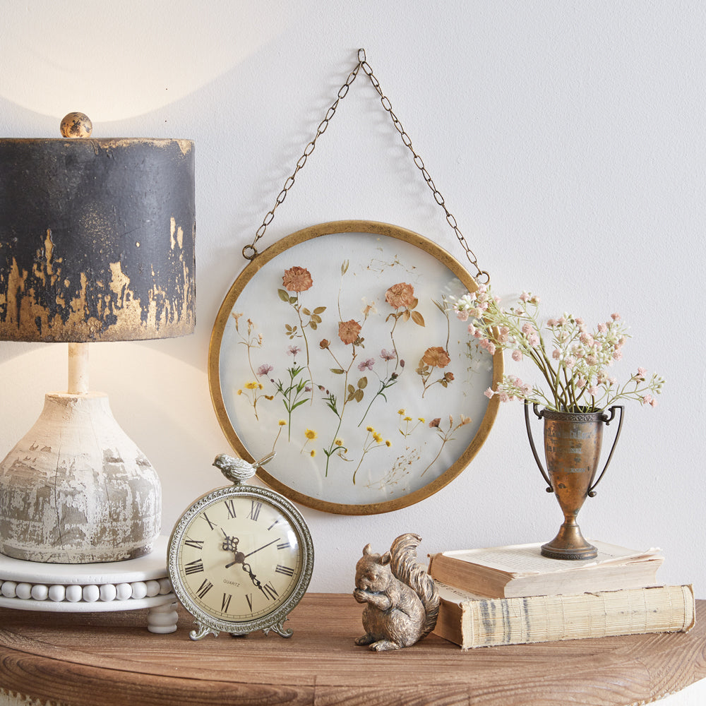 Gold Circle Botanical Wall Decor - Bombay Mercantile