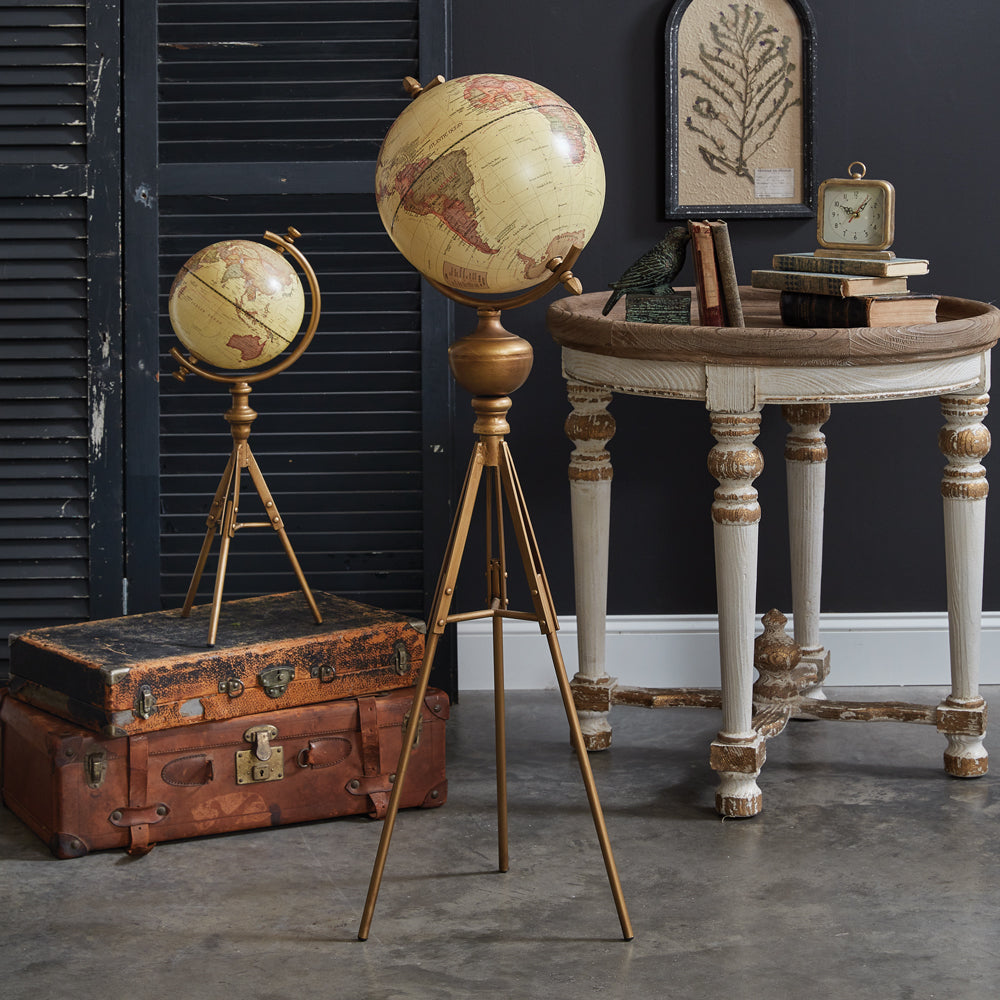 Tabletop World Globe on Tripod Stand - Bombay Mercantile