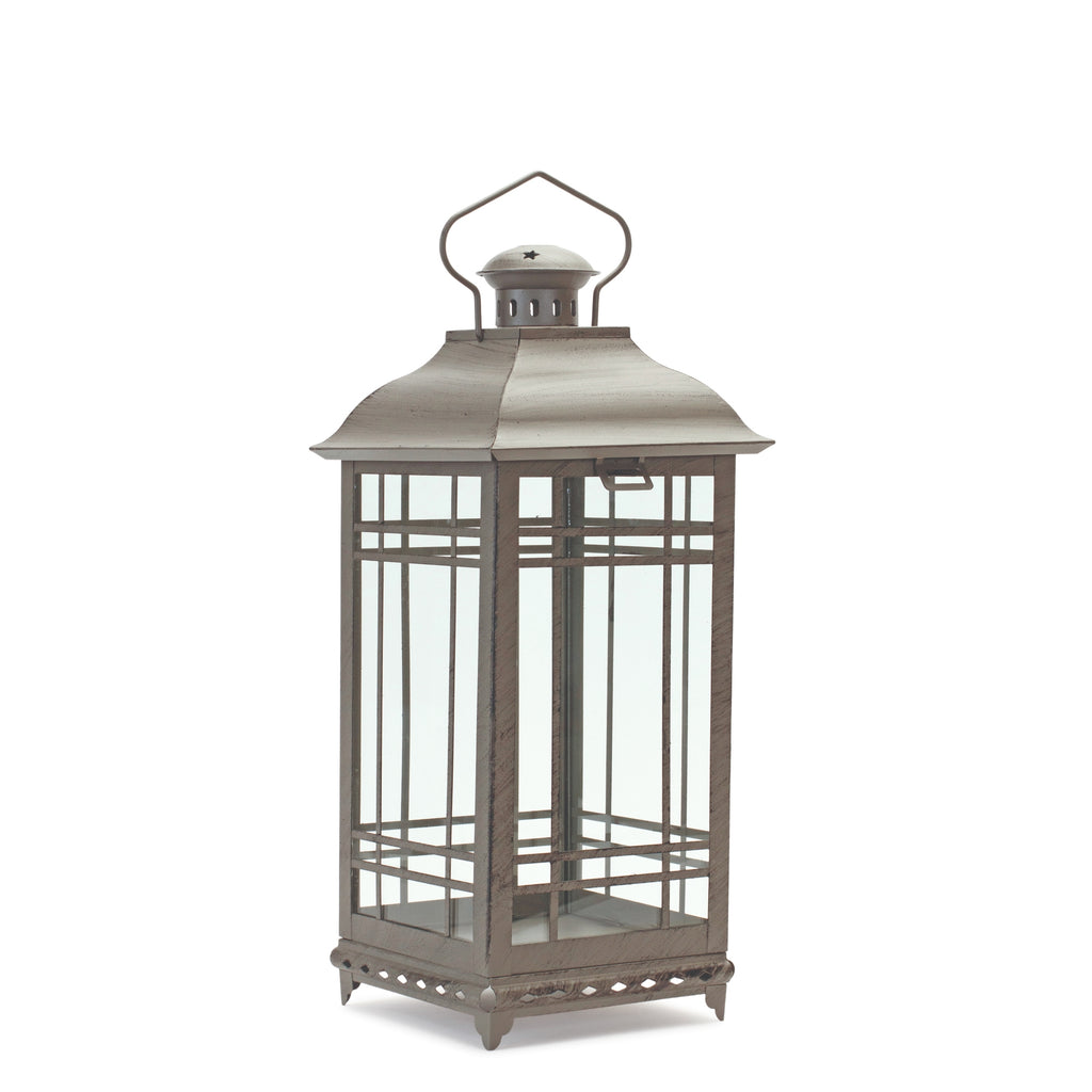 Grey Metal, set of 3 Lantern - Bombay Mercantile