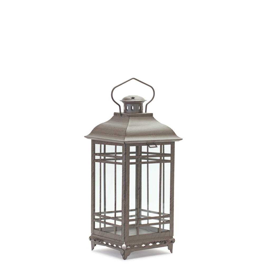 Grey Metal, set of 3 Lantern - Bombay Mercantile