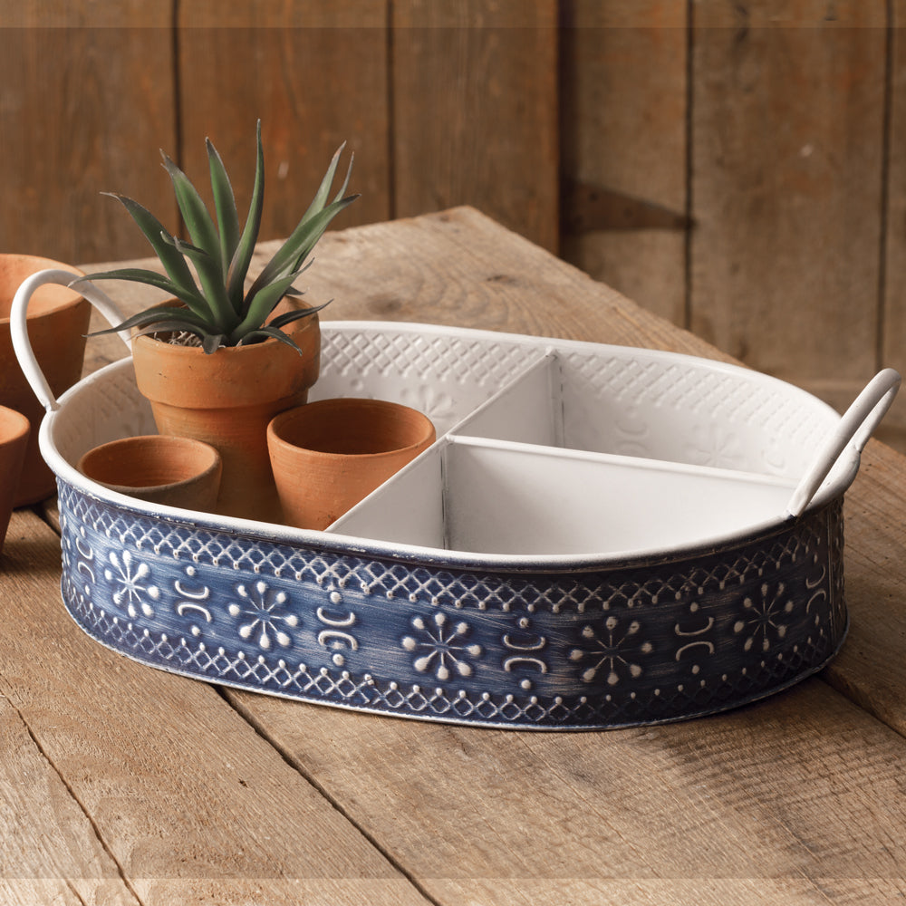 Navy Blue Floral Organizer - Bombay Mercantile