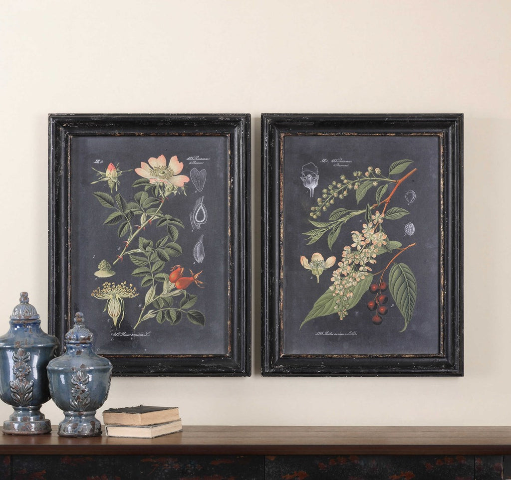 Midnight Botanicals Wall Art Set of 2 - Bombay Mercantile