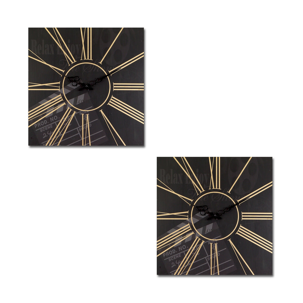 Set of 2 Movie wall clock - Bombay Mercantile
