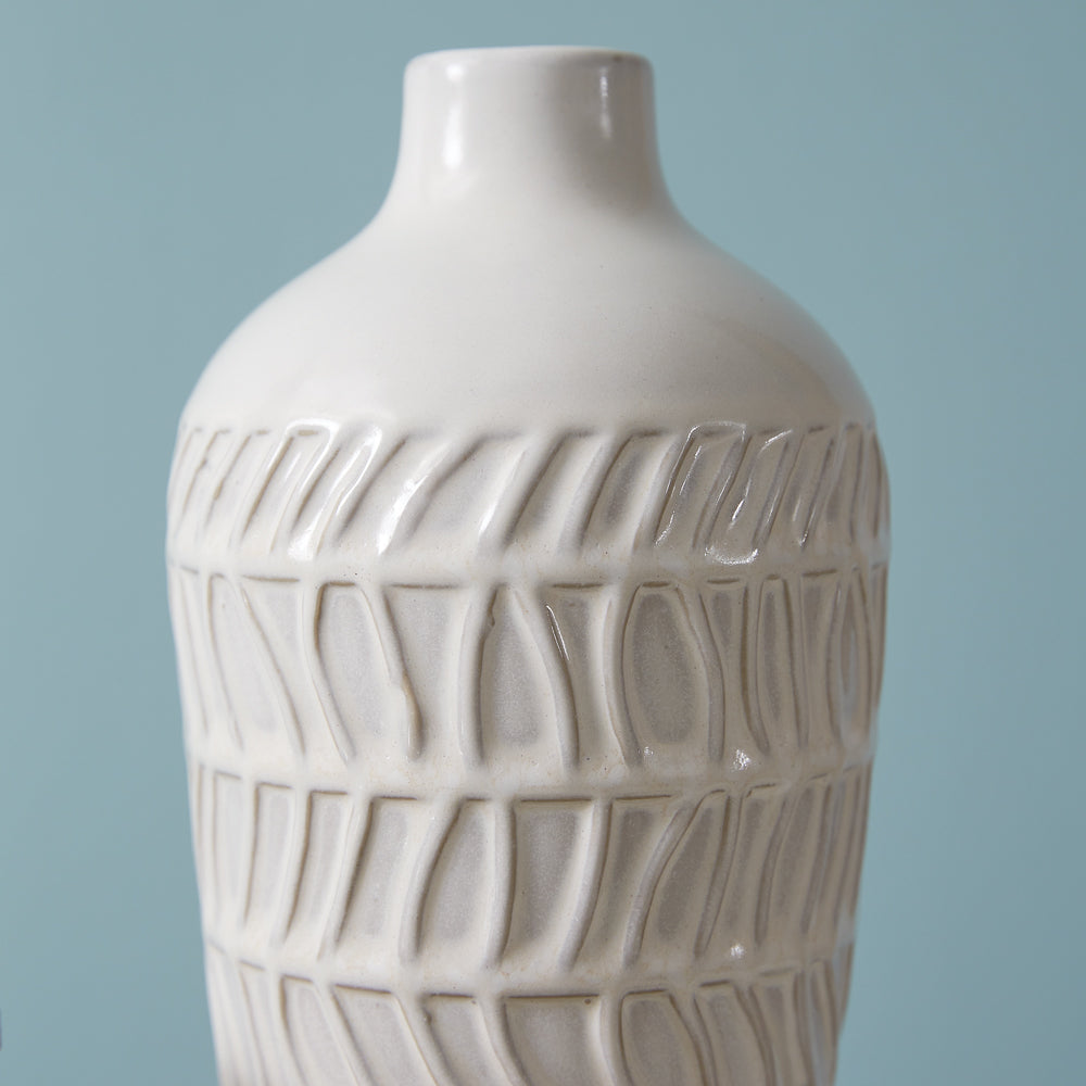 Stoneware Patterned Vase - Bombay Mercantile