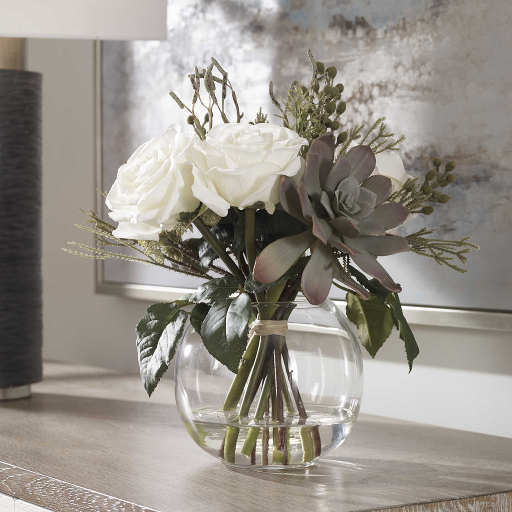 Belmonte Floral Bouquet & Vase - Bombay Mercantile
