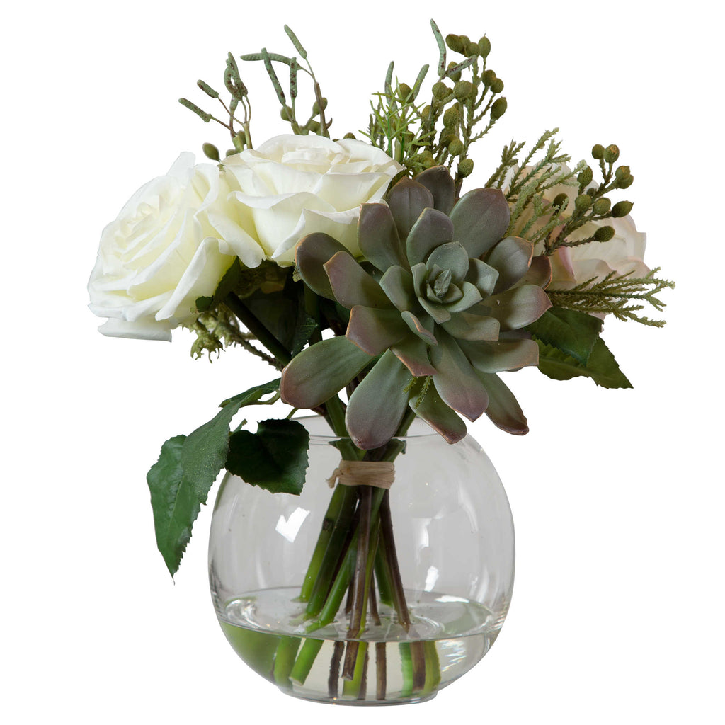 Belmonte Floral Bouquet & Vase - Bombay Mercantile