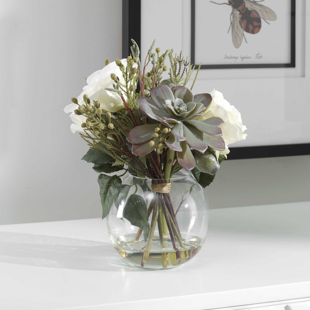 Belmonte Floral Bouquet & Vase - Bombay Mercantile