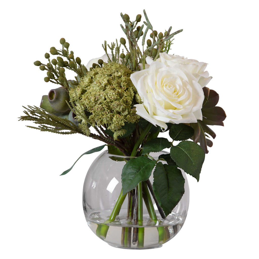 Belmonte Floral Bouquet & Vase - Bombay Mercantile